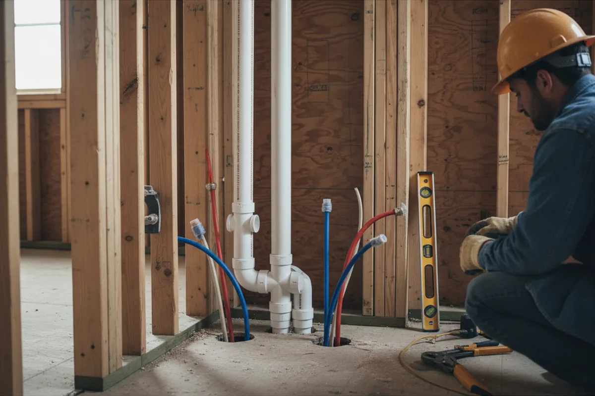 Drain and supply rough-in during Toilet Repair and Installation in Muscle Shoals
